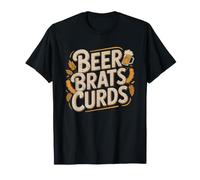 Beer Brats Cheese Curds Wisconsin Food Trifecta Identity T-Shirt