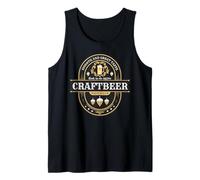 Beer Brew Craft Ale Hops Malt Brewery Vintage-Style Label Tank Top