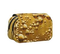 Beer Bubble Printed Flip Pencil Case with 2 Compartments, Large Capacity, Portable Stationery Organizer for School, Travel and Art