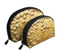 Beer Bubble Printed Makeup Bags 2-Piece Portable Shell Travel Toiletry Bag Cosmetic Organizer Bag for Women