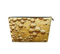 Beer Bubble Printed Travel Cosmetic Bags with Gold Zipper Makeup Organizer Cosmetic Case Toiletry Bag for Women Mom Girls