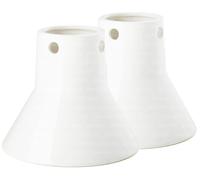 Beer Can Chicken Holder, Ceramic Vertical Beer Can Chicken Stand for Grill - Infusing the Chicken with the Flavor-infused Steam, Green Egg Kamado and Classic Joe Accessories, 8" 2Pack White