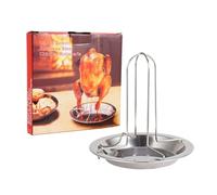 Beer Can Chicken Holder - Stainless Steel Rack for Grilling | Vertical Roasting Stand with Drip Pan for Beach Outdoor Restaurant Backyard Home Camping Tailgating