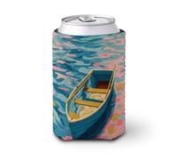 Beer Can Cooler Sleeve,Boats Floating on Waves Can Cover Beer Cooler Soft Insulated Beverage Holder for Party Beach Event Home