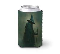 Beer Can Cooler Sleeve,Dark Fantasy Art Old Witch in The Fog Can Cover Beer Cooler Soft Insulated Beverage Holder for Party Beach Event Home