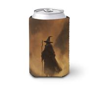 Beer Can Cooler Sleeve,Dark Fantasy Old Witch in The Fog Can Cover Beer Cooler Soft Insulated Beverage Holder for Party Beach Event Home