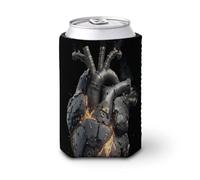Beer Can Cooler Sleeve,Metal Gears Anatomical Human Heart Can Cover Beer Cooler Soft Insulated Beverage Holder for Party Beach Event Home