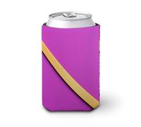 Beer Can Cooler Sleeve,Purple Banner with Gold Diagonal Stripes Can Cover Beer Cooler Soft Insulated Beverage Holder for Party Beach Event Home