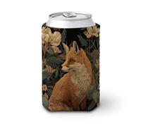 Beer Can Cooler Sleeve,Red Fox Can Cover Beer Cooler Soft Insulated Beverage Holder for Party Beach Event Home