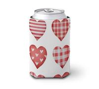 Beer Can Cooler Sleeve,Set of Red Love Hearts, Simple Can Cover Beer Cooler Soft Insulated Beverage Holder for Party Beach Event Home