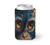 Beer Can Cooler Sleeve,Surreal Monkey Dreamy Fantasy Can Cover Beer Cooler Soft Insulated Beverage Holder for Party Beach Event Home