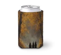 Beer Can Cooler Sleeve,Three Witches in Dark Robes Can Cover Beer Cooler Soft Insulated Beverage Holder for Party Beach Event Home