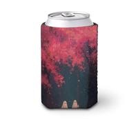 Beer Can Cooler Sleeve,Two Pink Ghosts on A Swing Pink Fantasy Can Cover Beer Cooler Soft Insulated Beverage Holder for Party Beach Event Home
