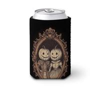 Beer Can Cooler Sleeve,Vintage Two Pumpkins in Love Victorian Era Can Cover Beer Cooler Soft Insulated Beverage Holder for Party Beach Event Home