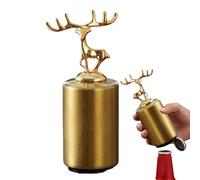 Beer Can Opener, Beer Bottle Opener, Elk Design Stainless Steel Electric Corkscrew | Wine Bottle Opener for Camping, Fishing, Hiking, Secret Santa Claus, Saint