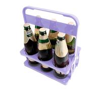 Beer Carrier with Handle - 6-Hole Folding Beer Drink Delivery Bakset,Beverage Storage Rack Collector Carrier for Garden BBQ, Home, Restaurant, Camping