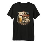 Beer Chess Player Dad Retro 1970s Vintage Graphic Premium T-Shirt