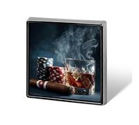 Beer Cigars And Chips Square Metal Badges Decorative Brooches