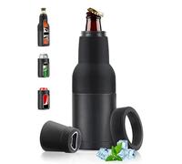 Beer Cooler for Bottles - 3 in 1Beer Bottle and Can Cooler with Beer Opener, 12 Oz. Slim Can Beer Bottle Insulators Holder, Vacuum Insulated Double Walled Stainless Steel