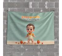 Beer Decor Capturing Precious Moments: Your Baby's Growth Journey Tapestry Tapestries Room Decor Backyard Bar Decor(100X150CM)