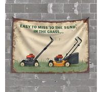 Beer Decor Lawn Mower in Action: Easy to Miss 'Io The Sign' in The Grass Tapestry Tapestry for Wall Aesthetic Decor(100X150CM)