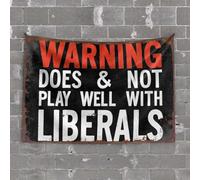 Beer Decor Warning: Does Not Play Well with Liberals Tapestry Tapestry Wall Art Aesthetic Room Decor(75X100CM)