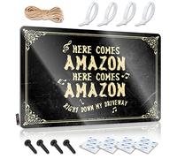 Beer Decorations For Man Cave Here Comes Amazon Right Down My Driveway Tin Sign Funny Kitchen Decor Funny Signs For Home Decor(20X30CM)