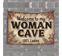 Beer Decorations for Man Cave Welcome to My Woman Cave: A Sanctuary for Ladies Only Tapestry Bedroom Door Decor Man Cave Decorations(75X100CM)