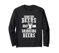 Beer Deer Shirt Shooting Deers and Drinking Beers Hunter Long Sleeve T-Shirt
