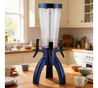 Beer Dispenser Beer Tower Drink Dispenser with Ice Cylinder, Glowing 3L Beer Giraffe Dispenser with 3 Spigot, Home Hosting Transparent Mimosa Tower Modern(Blue)