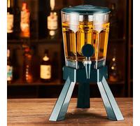 Beer Dispenser Beverage Dispenser Keg with Tap, Tabletop Beer Tower with Light Freeze Tube, Drink Dispensers for Parties/Home Hosting/Bartending Gigs(Green B)