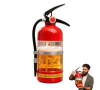 Beer Dispenser in Fire Extinguisher Shape, 1.5 Litre Acrylic Drink Dispenser with Hand Pump for Beer, Wine and Cocktails, Portable Dispenser for Parties, Home Bar and Football Nights (Red)
