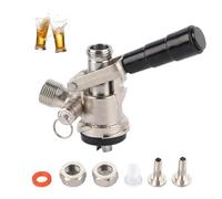 Beer Dispenser, Keg Coupler S Type Draft Beer Dispenser with Safety Pressure Relief Valve Home Brewing System, Silver