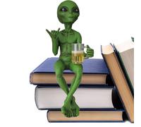Beer Drinking Alien Sculpture | Cool Stuff With Ancient Aliens Desktop -Resin Alien-Ornaments-Funny Resin -en Artwork Collectible Desktop Yard Adults Bedroom Garden Outdoor Shelf