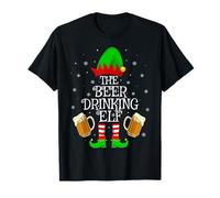 Beer Drinking Elf Christmas Family Matching Elf Squad Xmas T-Shirt