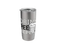 Beer Drinking Humor Drink Pee Repeat Beer Stainless Steel Insulated Tumbler