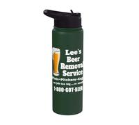 Beer Drinking Lee's Beer Removal Service Funny Beer Lover Stainless Steel Insulated Water Bottle