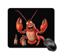 Beer Drinking Lobster Craft Beer Mouse Pad Square Mouse Mat Cute Mousepad