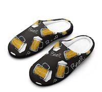 Beer Drinking Saint Patricks Men's Cotton Slippers With Memory Foam Soft Warm House Shoes Indoor Outdoor