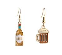 Beer Earrings For Women; Beer Cup Bottle Dangle Drop Earrings Alcohol Earrings Drink Earring Beer Dangle Earrings Funny Beer Festival Party Jewelry Oktoberfest Gifts For Women Beer Lovers