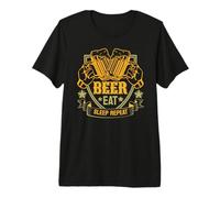 Beer eat Sleep Repeat, Beer Vintage Retro Premium T-Shirt