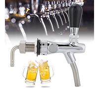 Beer Faucet, G5/8in Thread Brass Stainless Steel Adjustable Draft Beer Shank Faucet Kit Kegerator Parts Flow Control Draft Keg Tap for Bars Hotels Restaurants Living Rooms