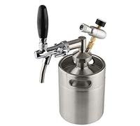 Beer Faucet, Home Brew Equipment 5L Mini Keg Pressurized Beer System Stainless Steel Growler CO2 Charger Kit Tools