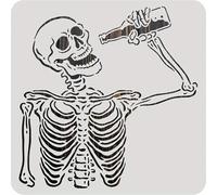 Beer Festival Skull Wall Stencils Template Reusable Spray PaintStencils for Craft Painting On Wood Craft Canvas Walls Wood Furniture Decorations DIY Scrapbooking