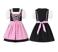 Beer FestivalDirndl Dress Kids | Classic Maid Costume Dress | German Beer Festival Traditional Drama Dress | Short Sleeve Carnival Bavarian Costume Dress | Fancy Cosplay Dress For Girls Age 6-12 Years