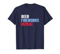 Beer Fireworks Repeat Star Funny July 4th Fireworks T-Shirt