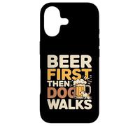 Beer First Then Dog Walks Funny Beer Dog Case for iPhone 17
