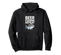 Beer Fishing Repeat Funny Beer Lover Angler Pullover Hoodie