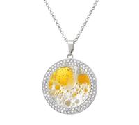 Beer Foam Funny Necklace With Printed Pendant Novelty Diamond Jewelry for Women Men Silver/Gold