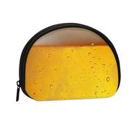 (Beer Foam) Mini Shell Pouch Compact Storage Bag Portable Cosmetic Bag Small Coin Purse With Zipper For Women, Black, One Size, Stylish